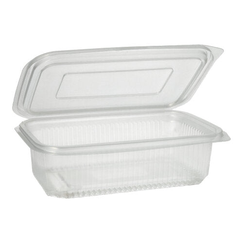 Papstar 600x Verpackungsbecher mit Klappdeckeln, PP, Transparent, Rechteckig, Inhalt: 750ml, 5,3x13x19cm