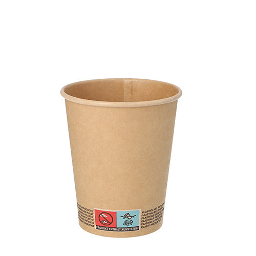 Papstar 1.000x Trinkbecher, Pappe, Braun, Inhalt: 200ml, Durchmesser: 8cm, Höhe: 9,2cm