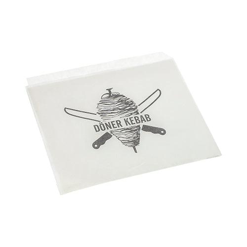 Papstar 1.000 Döner-Kebab-Tüten, Kraftpapier, Weiß, 16x16cm
