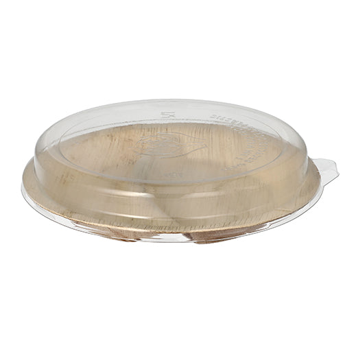 Papstar 5x 10 Teller, Palmblatt 2-geteilt 300 ml Ø 23 cm · 5,3 cm mit rPET Deckel "Kombipack"