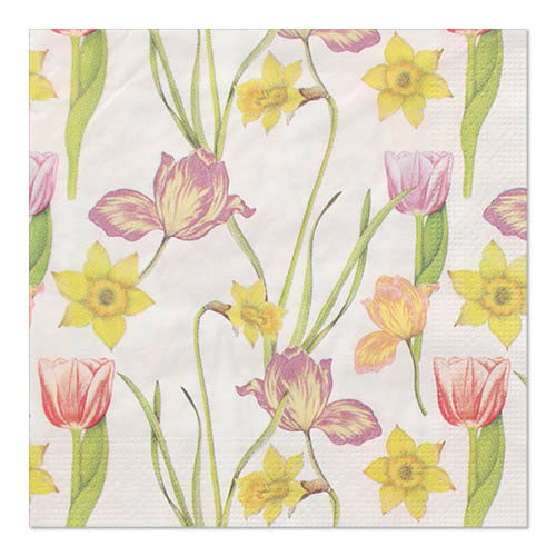 Papstar 300 Servietten, 3-lagig 1/4-Falz 33 cm x 33 cm "Varblommor"