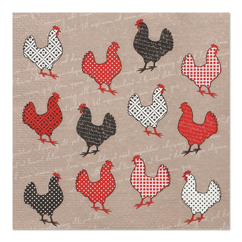 Papstar 200 Servietten, 3-lagig 1/4-Falz 33 cm x 33 cm "Cocotte"