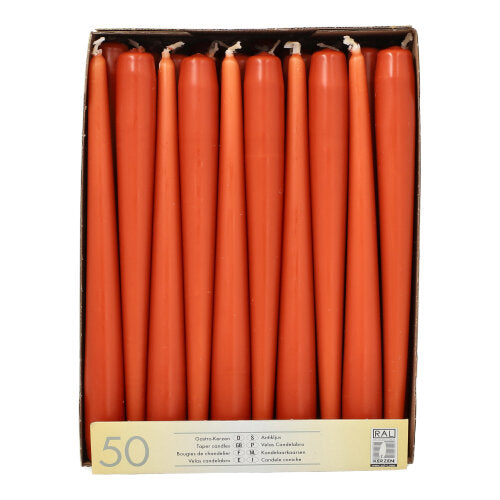 Papstar 2x 50 Leuchterkerzen Ø 2,2 cm · 25 cm rost