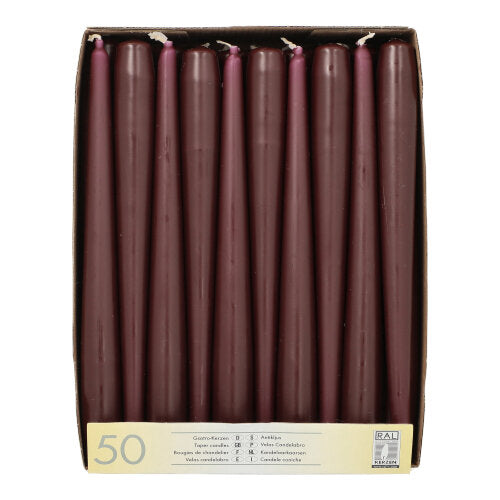 Papstar 2x 50 Leuchterkerzen Ø 2,2 cm · 25 cm beere