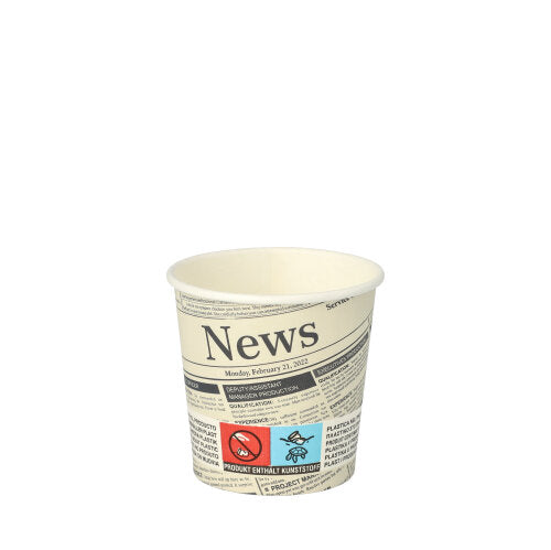 Papstar 20x 50 Trinkbecher, Pappe "To Go" 0,1 l Ø 6 cm · 6 cm weiss "Newsprint"