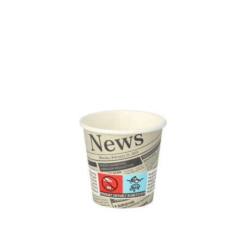 Papstar 20x 50 Trinkbecher, Pappe "To Go" 5 cl Ø 5 cm · 5 cm weiss "Newsprint"