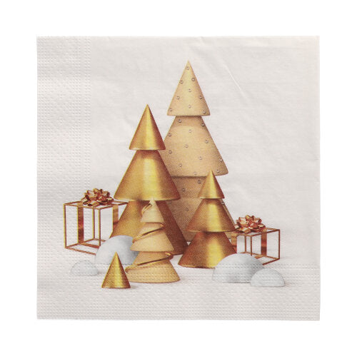 Papstar 300 Servietten, 3-lagig 1/4-Falz 33 cm x 33 cm "Scene de Noel"