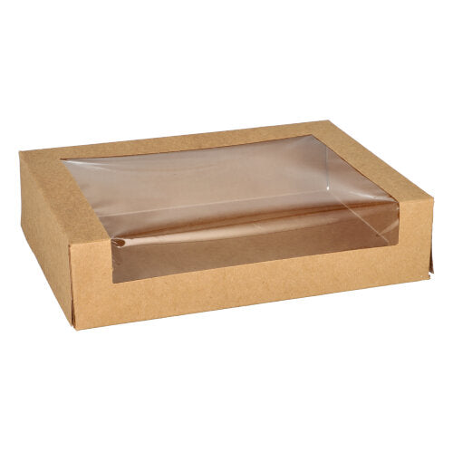 Papstar 4x 25 Sushi-Schalen, Pappe eckig 4,5 cm x 19,5 cm x 14 cm braun