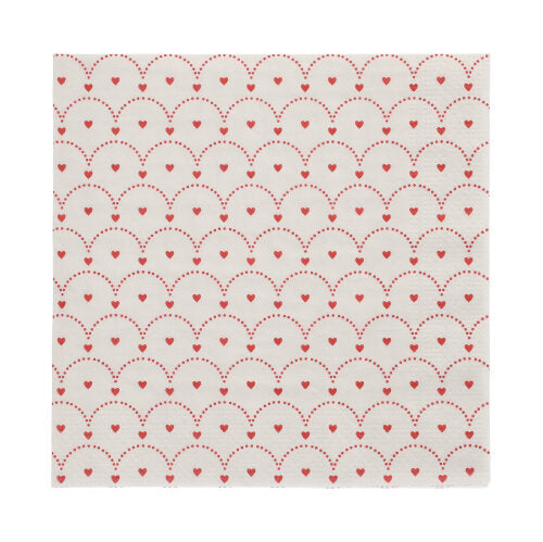 Papstar 300 Servietten, 3-lagig 1/4-Falz 33 cm x 33 cm "Hjärtan"