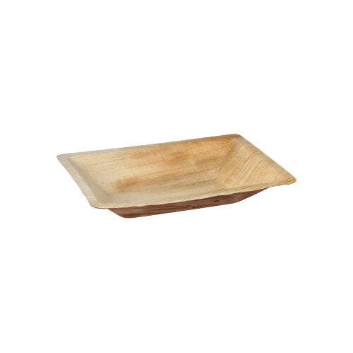 Papstar 4x 25 Teller Palmblatt "pure" eckig 3 cm x 17 cm x 12 cm natur