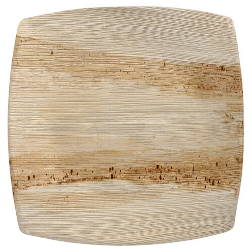 Papstar 4x 25 Teller, Palmblatt "pure" 26 cm x 26 cm natur "QUADRATO"