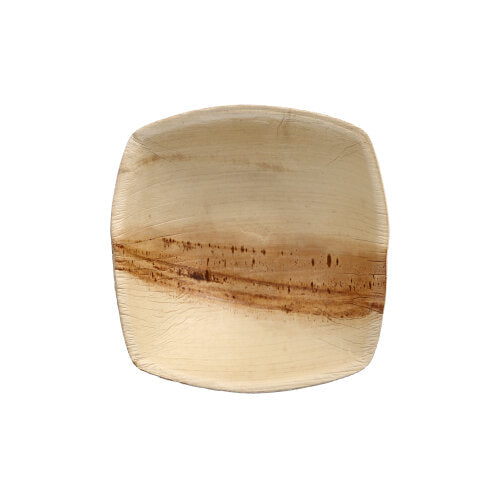 Papstar 100x Schalen "QUADRATO", Palmblatt, Natur, Serie: Pure, 14x14x4cm