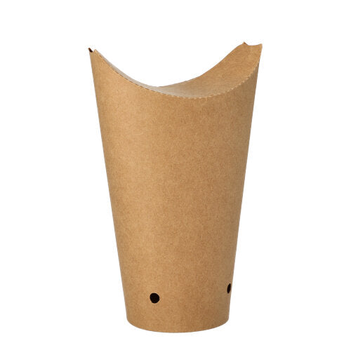 Papstar 500x Pommes-Frites-Schütte "Groß", Pappe, Braun, Durchmesser: 6cm, Höhe: 17,7cm