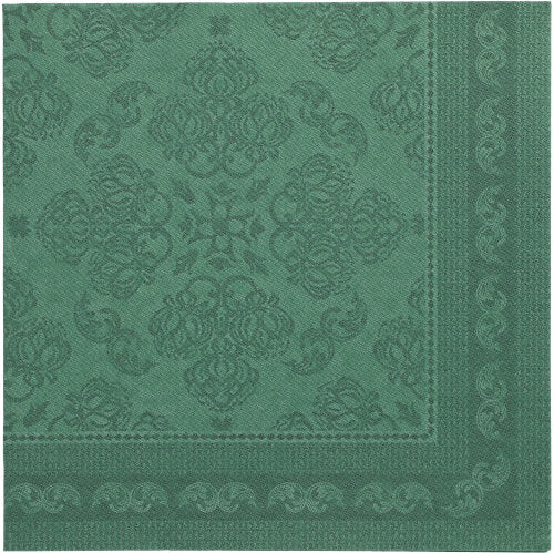 Papstar 250 Servietten "ROYAL Collection" 1/4-Falz 40 cm x 40 cm dunkelgrün "Arabesque"
