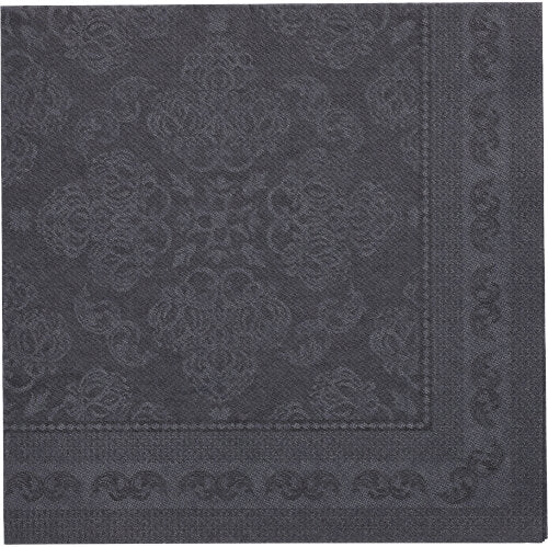 Papstar 250 Servietten "ROYAL Collection" 1/4-Falz 40 cm x 40 cm schwarz "Arabesque"