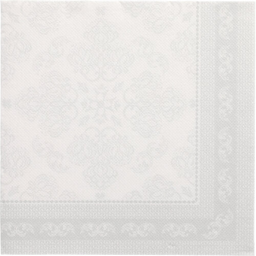 Papstar 250 Servietten "ROYAL Collection" 1/4-Falz 40 cm x 40 cm weiss "Arabesque"