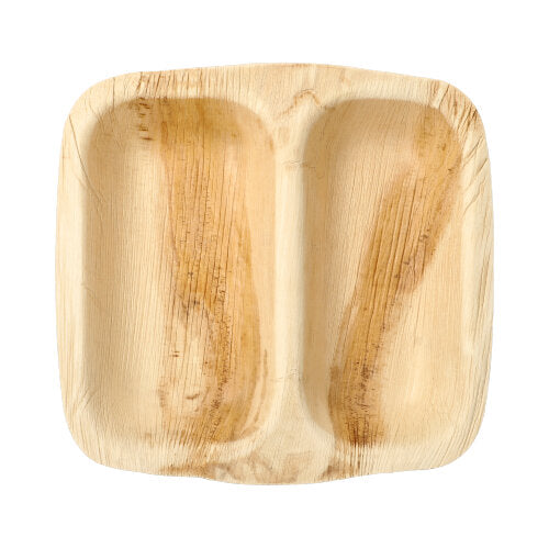 Papstar 100x Siegelschalen (2-geteilt), Palmblatt, Natur, Serie: Pure, 25x26x4cm