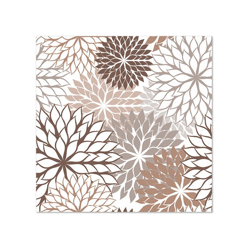 Papstar 280 Servietten, 3-lagig 1/4-Falz 25 cm x 25 cm taupe "Floralies"