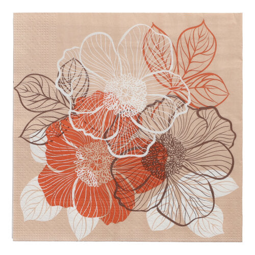 Papstar 200 Servietten, 3-lagig 1/4-Falz 33 cm x 33 cm "Bouquet"