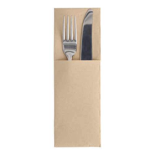 Papstar 300 Servietten "ROYAL Collection" 48 cm x 30 cm sand mit Besteckfalz