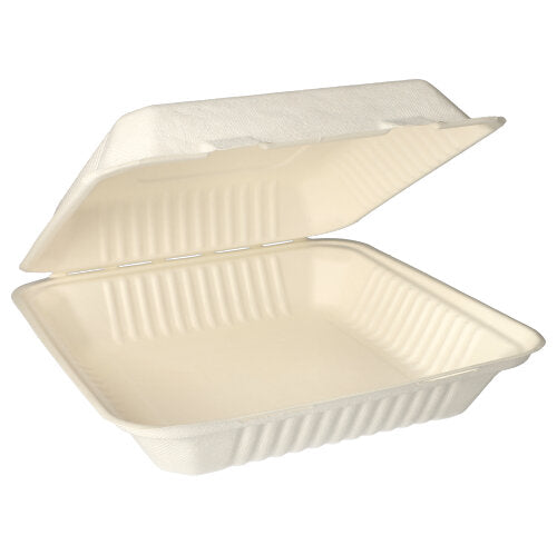 Papstar 1x 300 Menüboxen, Zuckerrohr "pure" ungeteilt 8 cm x 25,5 cm x 25,5 cm