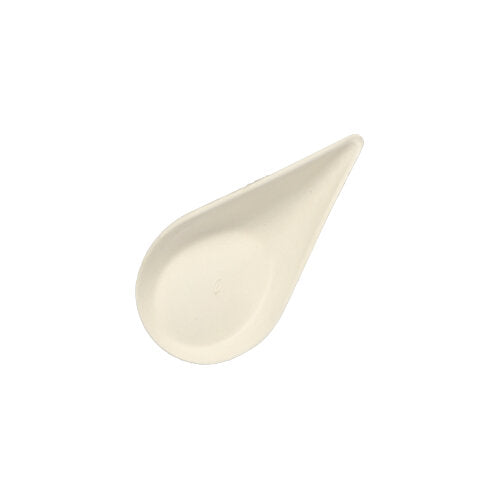 Papstar 500 Fingerfood - Teller "Drop", Serie: Pure, Material: Zuckerrohr, Farbe: Weiß, Maße: 10,5 x 5,7cm