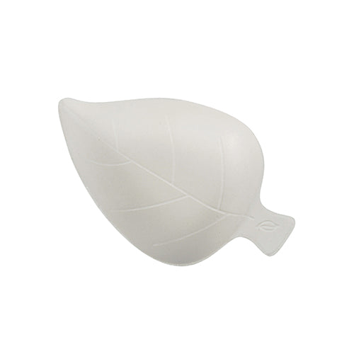 Papstar 180 Fingerfood - Teller "Leaf", Serie: Pure, Material: Zuckerrohr, Farbe: Weiß, Maße: 8 x 6cm