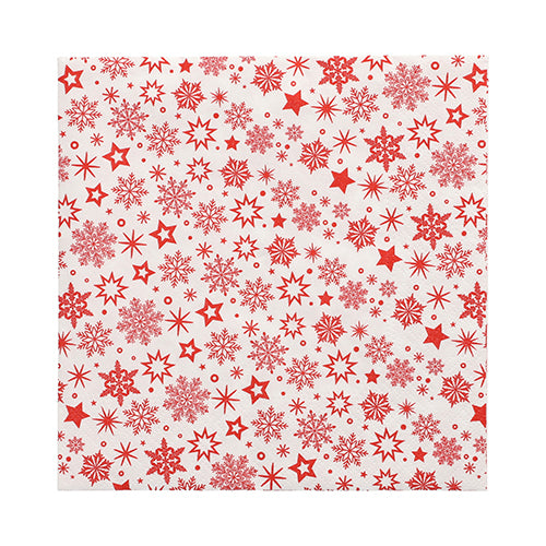 Papstar 1200 Servietten, 3-lagig 1/4-Falz 33 cm x 33 cm weiss "Snöflinga"