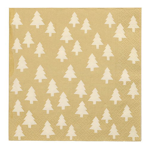 Papstar 300 Servietten, 3-lagig 1/4-Falz 40 cm x 40 cm "Mini Sapins"