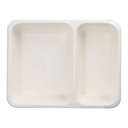 Papstar 6x 50 Siegelschalen Zuckerrohr, PLA beschichtet 2-geteilt 1200 ml 4,9 cm x 22,7 cm x 17,8 cm