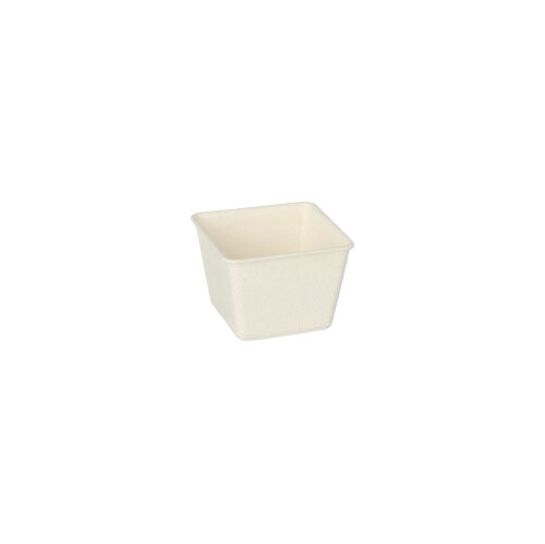Papstar 500 Fingerfood - Schalen, Eckig, Serie: Pure, Farbe: Weiß, Material: Zuckerrohr, Füllinhalt: 50ml, Maße: 4,6 x 4,6 x 3,8cm