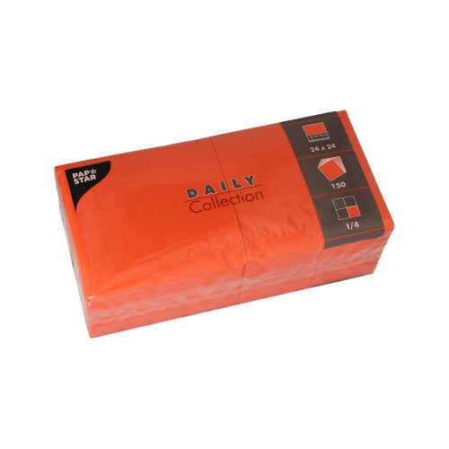Papstar 900 Servietten, Nektarine, Serie: DAILY Collection, 1/4-Falz, 24x24cm