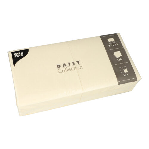 Papstar 900 Servietten, Champagner, Serie: DAILY Collection, 1/4-Falz, 32x32cm