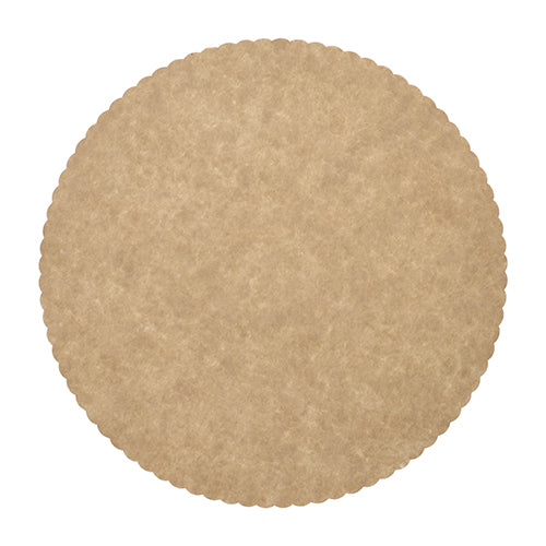 Papstar 5x 100 Tortenunterlagen, Pappe "pure" rund Ø 28 cm braun mit gezacktem Rand