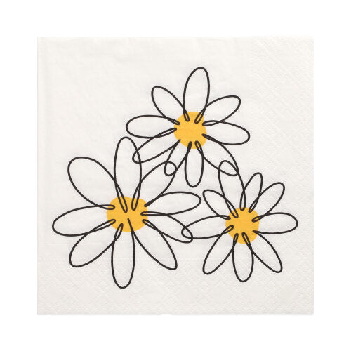 Papstar 360 Servietten, 3-lagig 1/4-Falz 33 cm x 33 cm "Daisy"