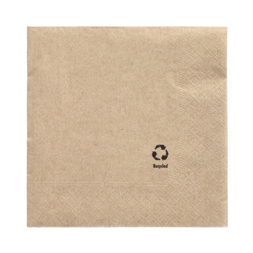 Papstar 600 Servietten (1/4-Falz), Tissue aus recyceltem Papier, 3-lagig, Serie: Natur, 33x33cm