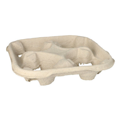 Papstar 110x Tragetabletts "To Go" (Für 4 Becher), Pappe, Natur, 22,4x22,4x4,7cm