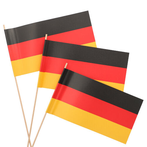 Papstar 20x 50 Flaggen, Papier 12 cm x 22 cm "Deutschland" mit Stiel 38,5 cm lang