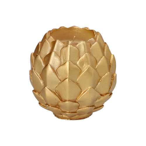 Papstar 6x Kugelkerze Ø 10 cm gold "Pine Cone"