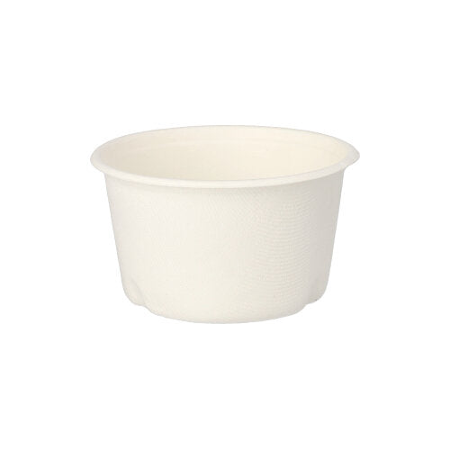 Papstar 500 Suppenbecher, Zuckerrohr, Serie: Pure, Weiß, Inhalt: 350ml, Durchmesser: 10cm, Höhe: 6,4cm