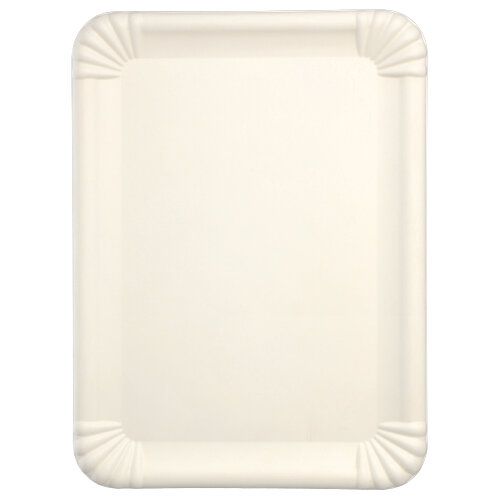 Papstar 6x 25 Servierplatten, Zuckerrohr "pure" eckig 26 cm x 35 cm weiss