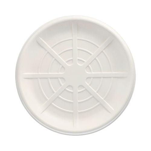 Papstar 2x 25 Servierplatten, Zuckerrohr "pure" rund Ø 35 cm weiss für Meeresfrüchte