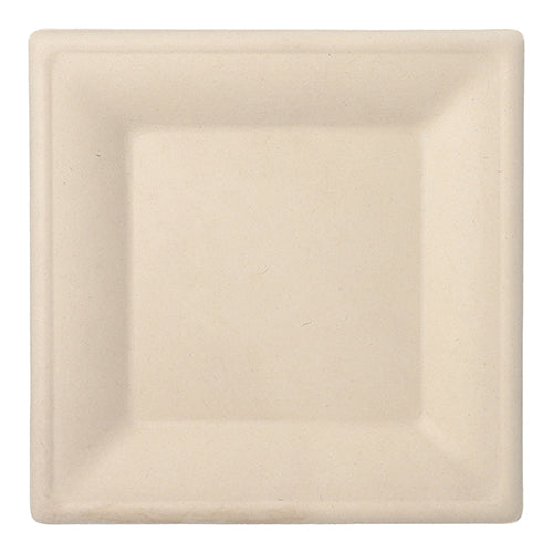 Papstar 8x 50 Teller, Zuckerrohr "pure" eckig 26 cm x 26 cm natur