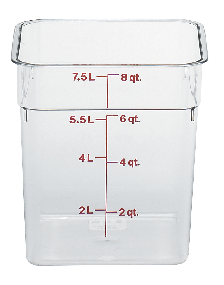 Cambro Camwear® CamSquare® Vorratsbehälter Polycarbonat, Quadratisch 7,6 L, 6 Stück im Karton - 8SFSCW135