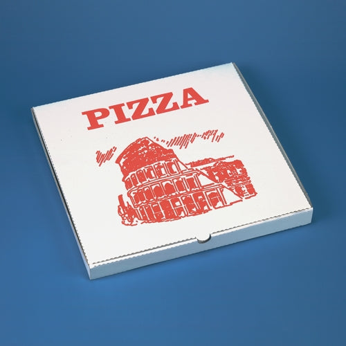 Papstar 100x Pizzakarton, Pappe, Weiß und Rot, 28x28x3cm