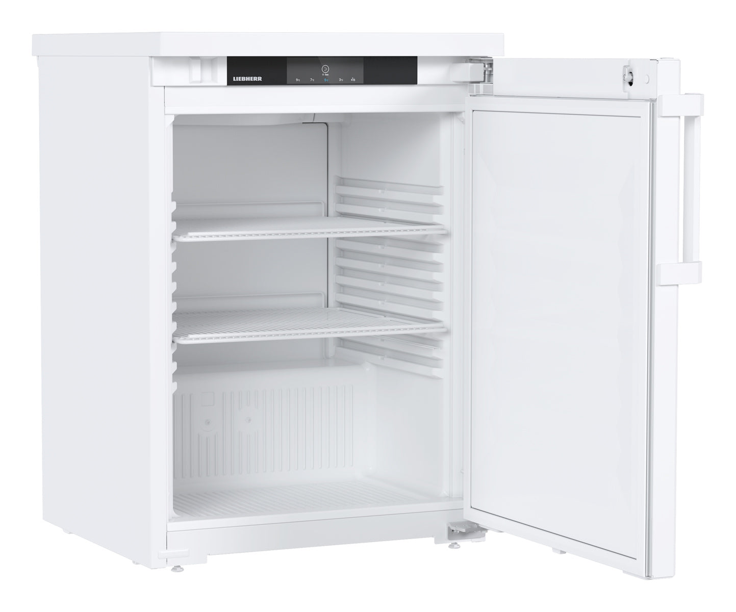 Liebherr Getränke-Tischkühlschrank "Performance" (mit Umluftkühlung), Stahl und Kunststoff, Weiß, 0,15kW, 230V, 124L, 600x648x852mm (MRTve 1501)