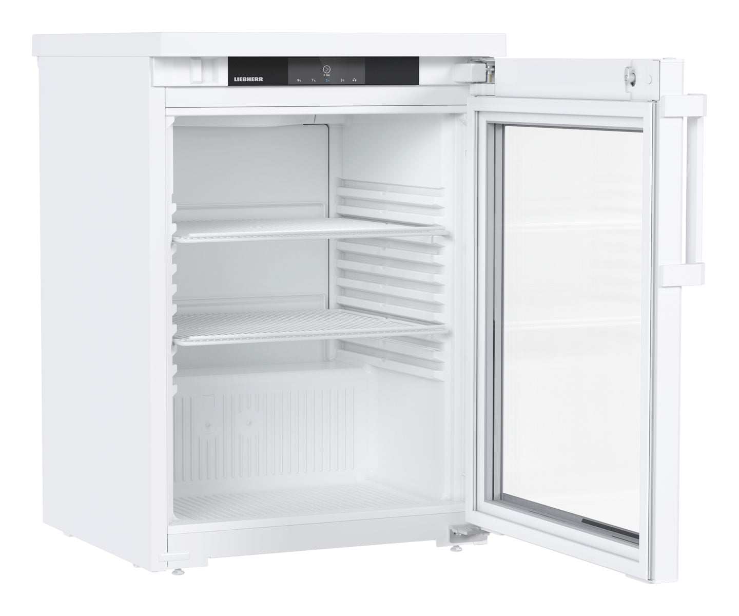 Liebherr Getränke-Tischkühlschrank "Performance" (mit Umluftkühlung), Stahl, Kunststoff und Glas, Weiß, 0,179kW, 230V, 127L, 600x648x852mm (MRTve 1511)