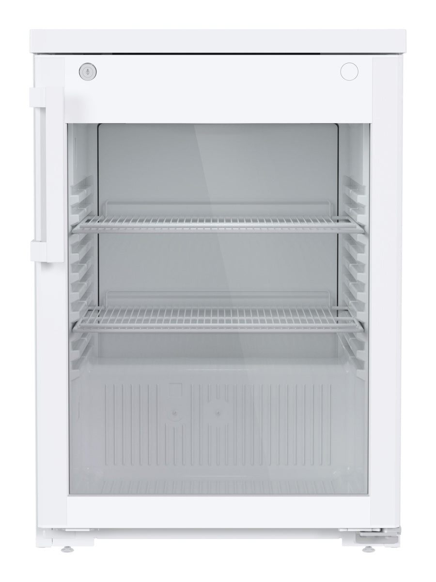 Liebherr Getränke-Tischkühlschrank "Performance" (mit Umluftkühlung), Stahl, Kunststoff und Glas, Weiß, 0,179kW, 230V, 127L, 600x648x852mm (MRTve 1511)