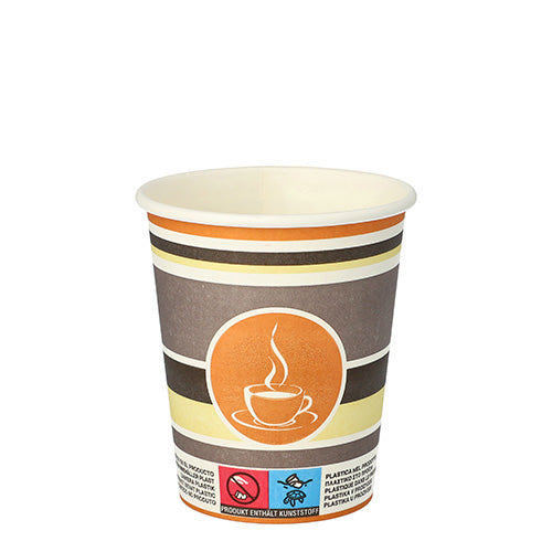 Papstar 1.000x Trinkbecher "Coffe Rings - To Go", Pappe, Bunt, Inhalt: 200ml, Durchmesser: 8cm, Höhe: 9,2cm