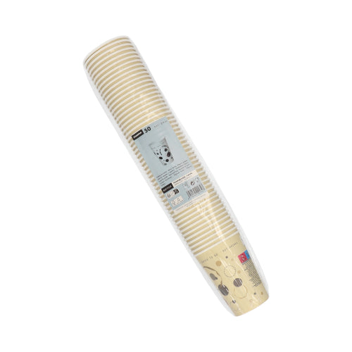Papstar 1.000 Trinkbecher "To Go - Coffe Ringse", Pappe, Gelb und Weiß, Inhalt: 250ml, Durchmesser: 8cm, Höhe: 11cm